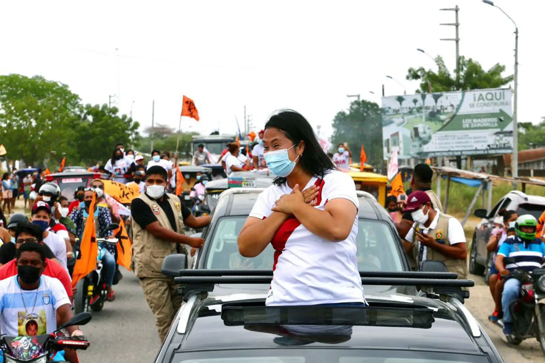 Mitin de la  candidata de Fuerza Popular, Keiko Fujimori  en su recorrido por comunidades de la regio Tumbes.
Foto: ANDINA/Difusión