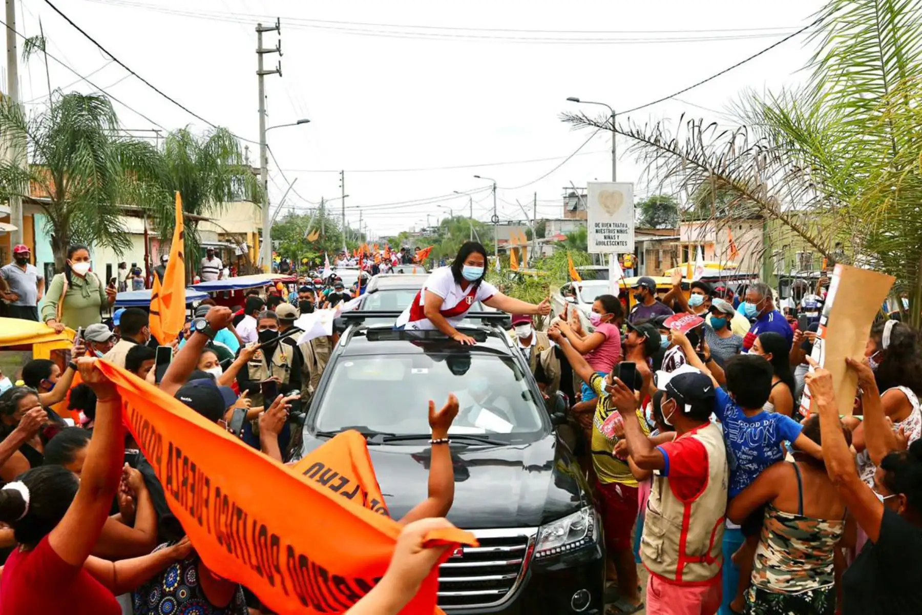 Mitin de la  candidata de Fuerza Popular, Keiko Fujimori  en su recorrido por comunidades de la regio Tumbes.
Foto: ANDINA/Difusión