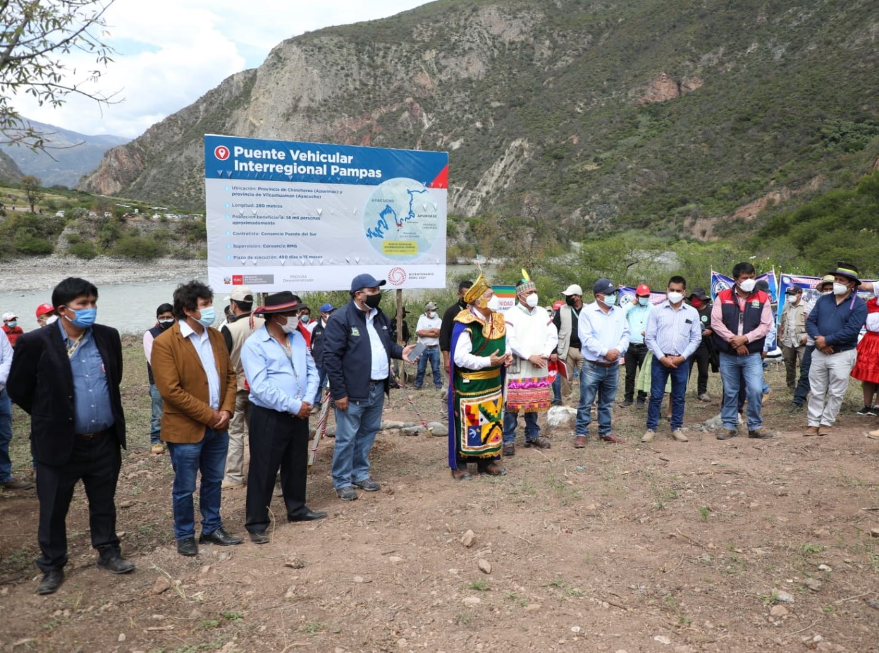 El MTC inició la construcción del puente Pampas, una importante infraestructura vial que unirá Ayacucho y Apurímac e impulsará el desarrollo económico de ambas regiones. ANDINA/Difusión