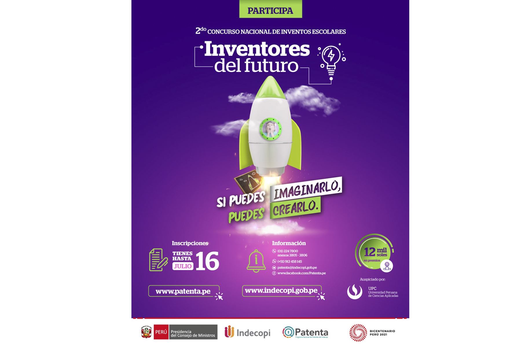 Indecopi lanza Concurso Nacional de Inventos Escolares "Inventores del Futuro"