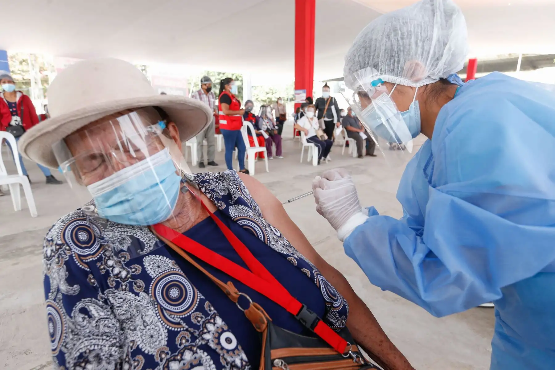 El ministro de Salud, Oscar Ugarte, informó que la llegada de más vacunas al Perú permite programar la inmunización del grupo de 60 años, pero para evitar congestión por el gran volumen que significa, se decidió partir en dos, iniciándose con los de 65 a 69 años. Foto: ANDINA/Difusión