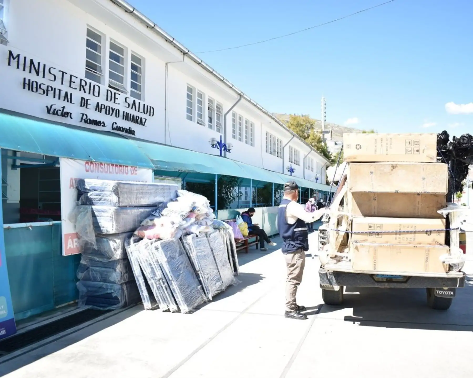 Hospital Víctor Ramos Guardia, ubicado en la ciudad de Huaraz, en Áncash, habilitó un consultorio externo para atender a pacientes con sintomatología covid-19 y evitar la automedicación. Foto: ANDINA/difusión.