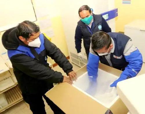 Cajamarca recibe lote con más de 25,000 vacunas Pfizer que se destinarán para inocular a los adultos mayores de las 13 provincias de la región.