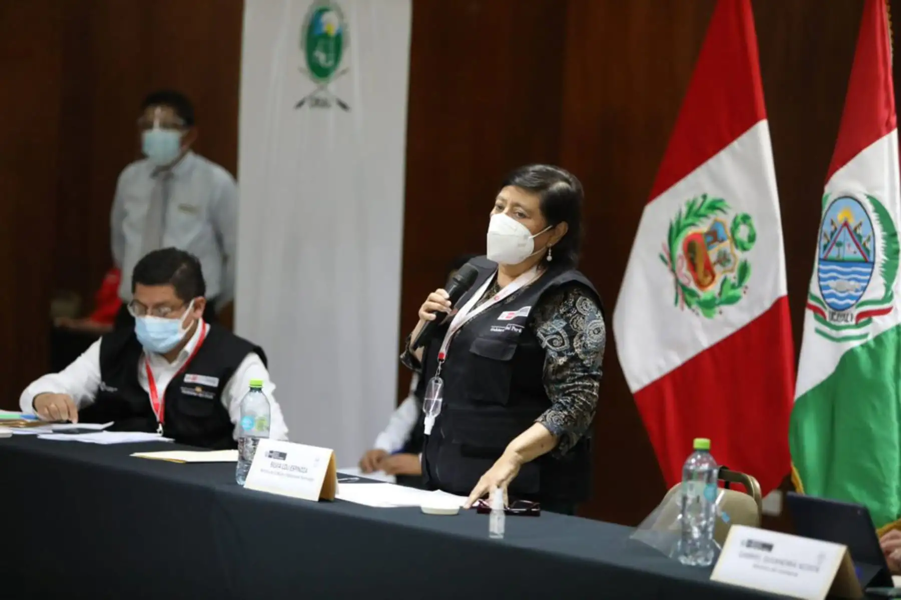 Ministra Silvia Loli expone durante una sesión de trabajo en la región Ucayali. ANDINA/Difusión