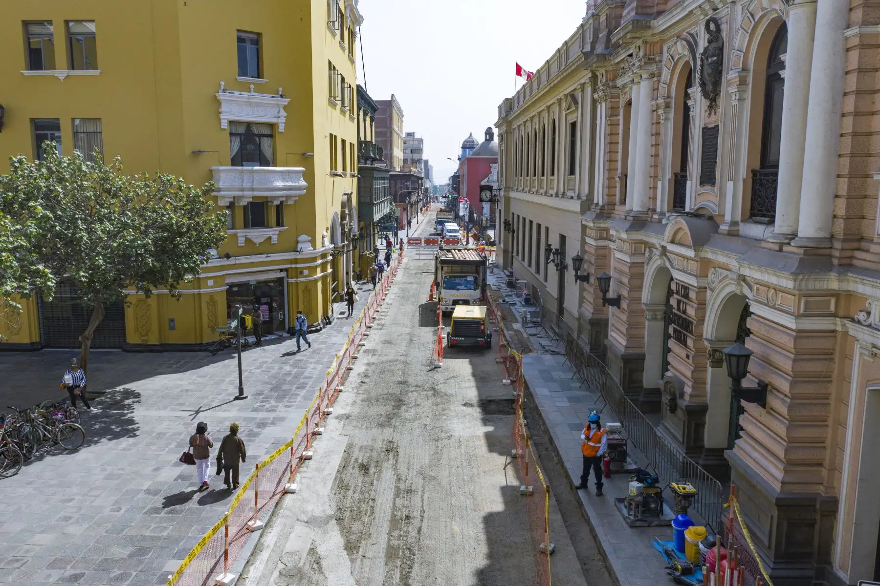 En la primera etapa del proyecto, que durará hasta julio, se intervienen los jirones Amazonas (cuadra 1), Lampa (cuadra 1), Conde de Superunda (cuadras 1, 2, 3 y 4) y Junín (cuadra 2). Foto: ANDINA/Municipalidad de Lima