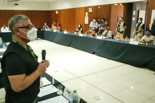 Los ministros del Interior, de Justicia y de la Mujer se reunieron en Ucayali con líderes de comunidades indígenas: Foto: ANDINA/Mininter