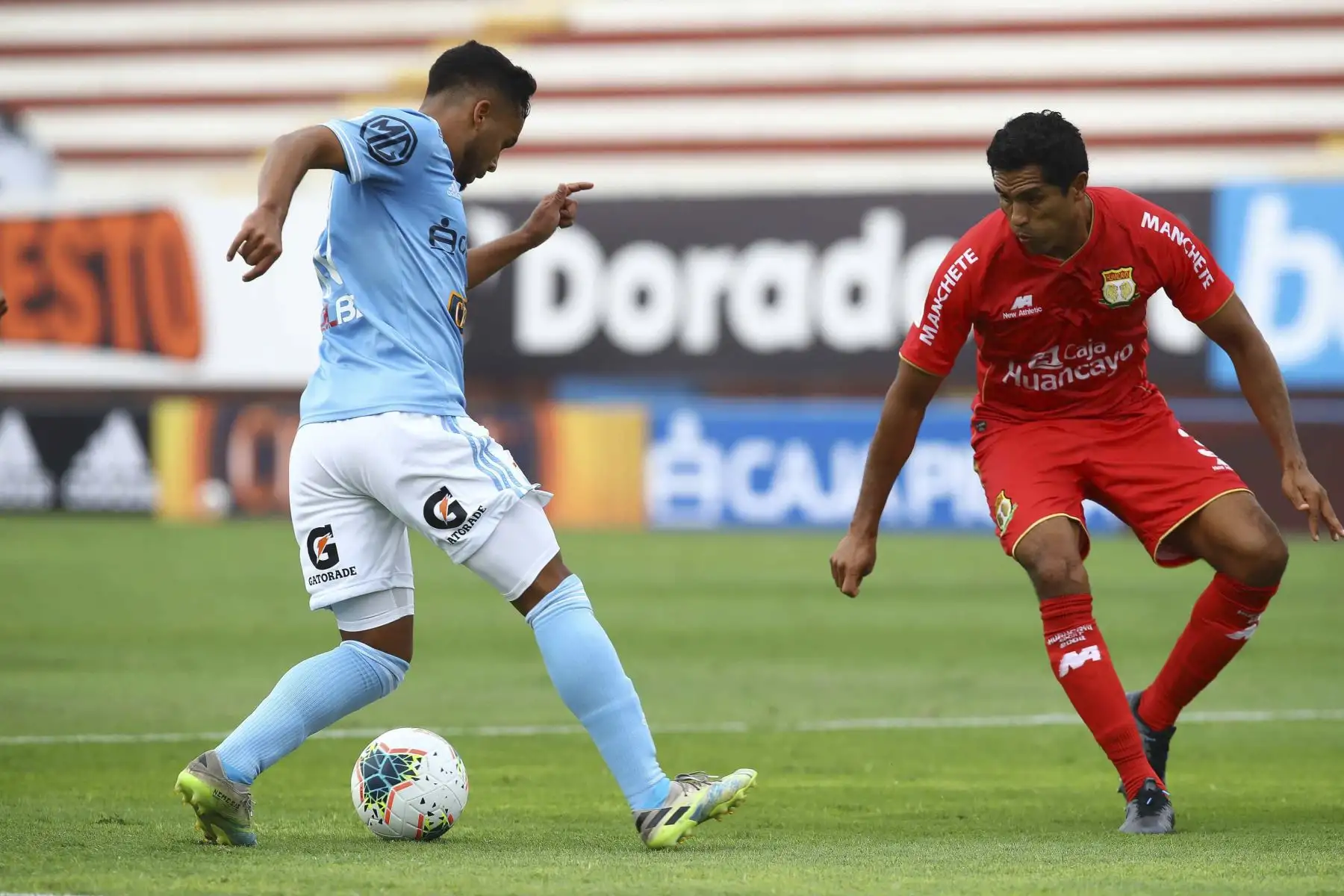 Sporting Cristal y Sport Huancayo se enfrentan por la octava y penúltima fecha del grupo B de la fase 1 de la Liga 1. El duelo se disputa en el estadio Miguel Grau del Callao. Foto: Liga 1