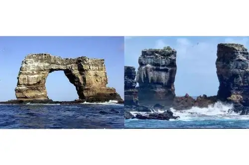 La formación rocosa, considerada uno de los mejores lugares para practicar el buceo, cedió a "consecuencia de la erosión natural", mencionó la autoridad. Foto: Ilustración con fotos del Internet