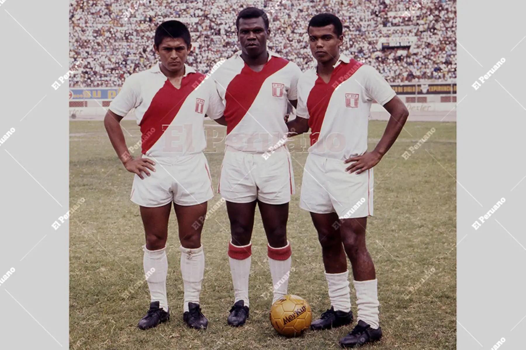 Lima - 1970 / Hugo Sotil, Pedro Pablo "Perico" León y Teófilo Cubillas, figuras de la selección peruana de fútbol de destacada participación  en el Mundial de México 70. Foto: Archivo Histórico de EL PERUANO