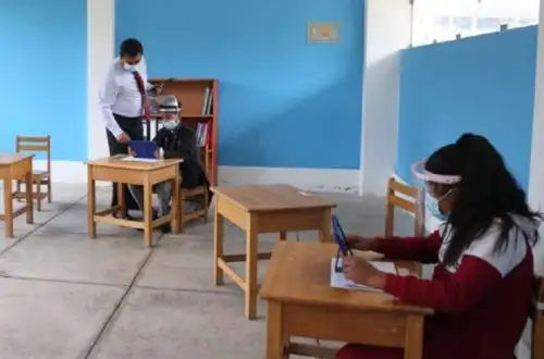 Retorno seguro a las aulas de clases. Foto: Minedu.