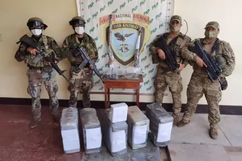 La droga incautada fue camuflada en cuatro caletas acondicionadas bajo tierra, en sacos de polietileno. Foto: ANDINA/Mininter.