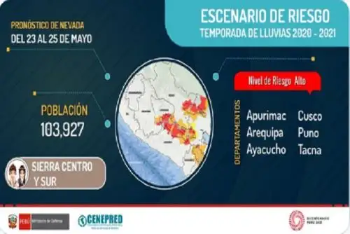 Los 90 distritos en riesgo pueden verse  afectados por deslizamientos, huaicos u otro tipo de movimientos de masa.
