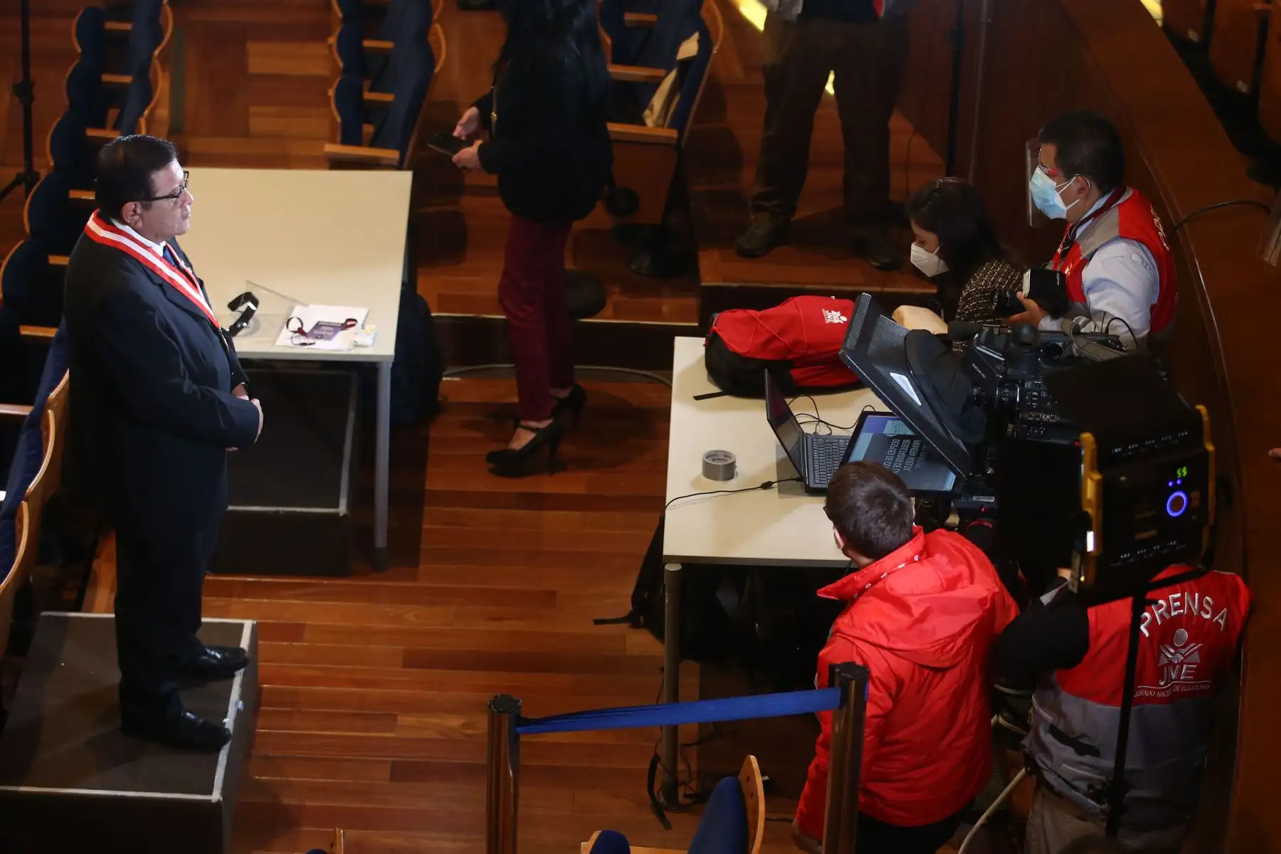 Interiores del Gran Teatro Nacional, donde se realizará el debate entre los equipos técnicos de los partidos Fuerza Popular y Perú Libre con miras a la segunda vuelta, organizado por el Jurado Nacional de Elecciones. 
Foto: ANDINA/Vidal Tarqui