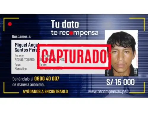 El Ministerio del Interior informó de la captura de dos prófugos de la justicia acusados de violación sexual gracias al Programa de Recompensas.