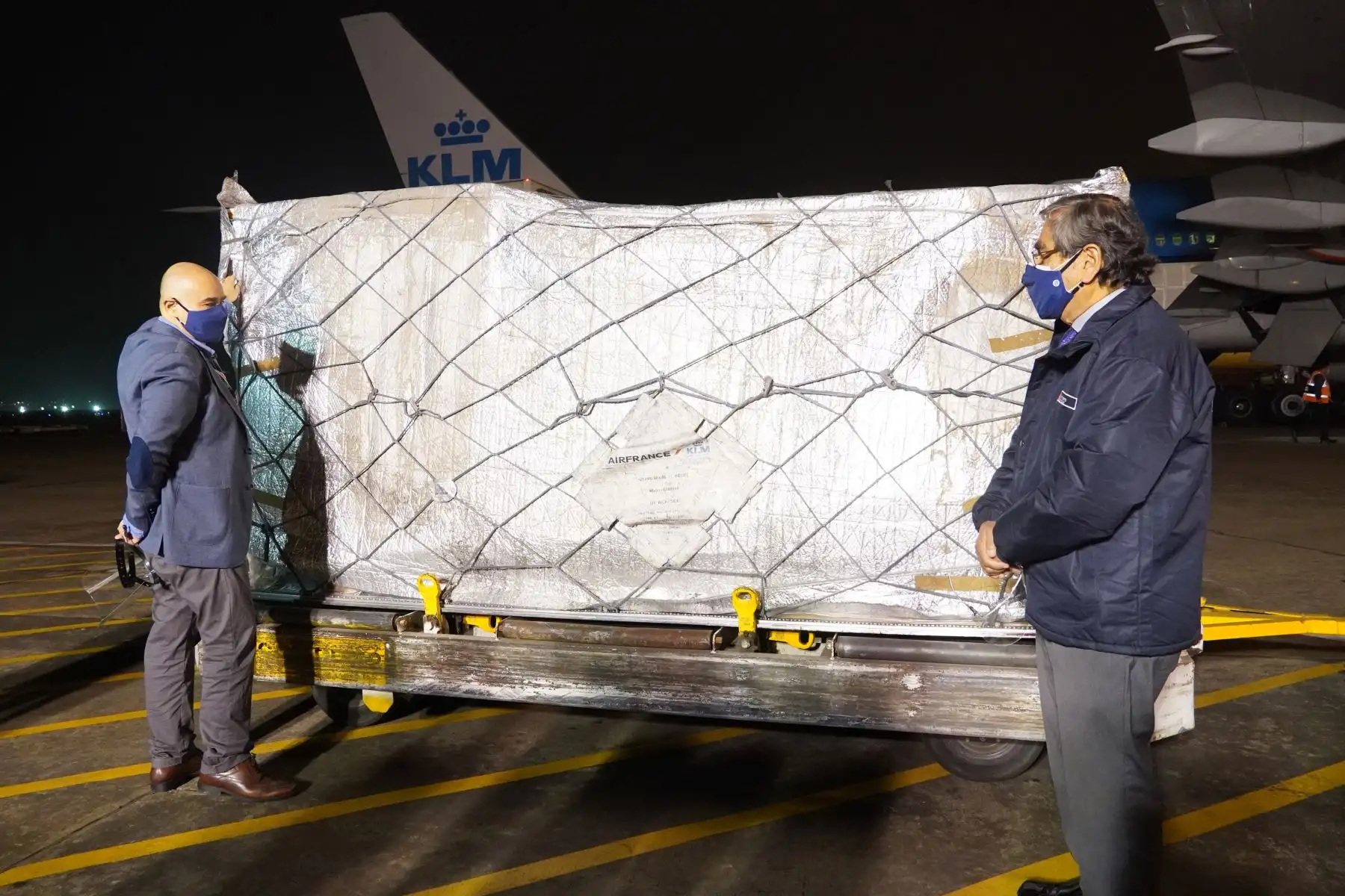 Recepción de nuevo lote de vacunas Pfizer contra la covid -19.
Foto: Minsa