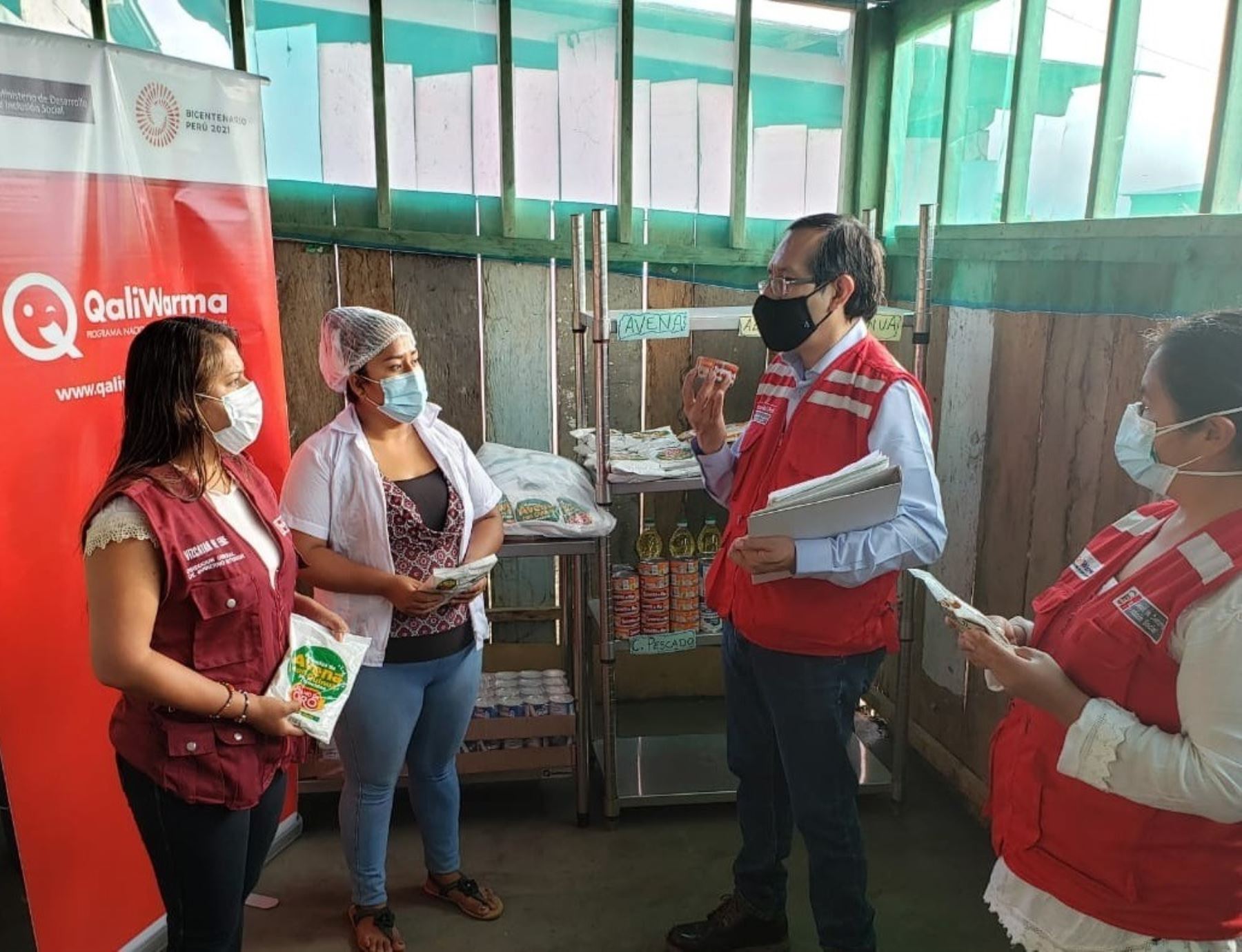 Qali Warma llega a Vizcatán del Ene para supervisar la gestión de servicio alimentario escolar en ese distrito ubicado en la provincia de Satipo, región Junín, en el ámbito del Vraem. ANDINA/Difusión