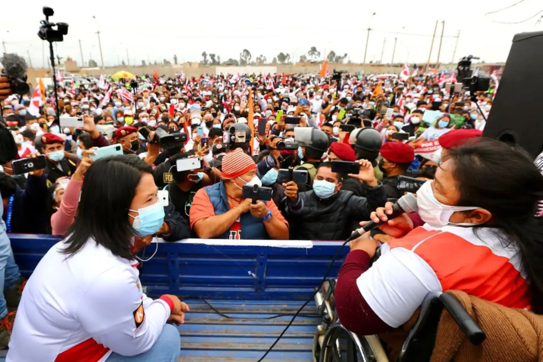 Candidata a la presidencia por Fuerza Popular, Keiko Fujimori, realiza mitin de campaña en Chincha. Foto: ANDINA/Difusión