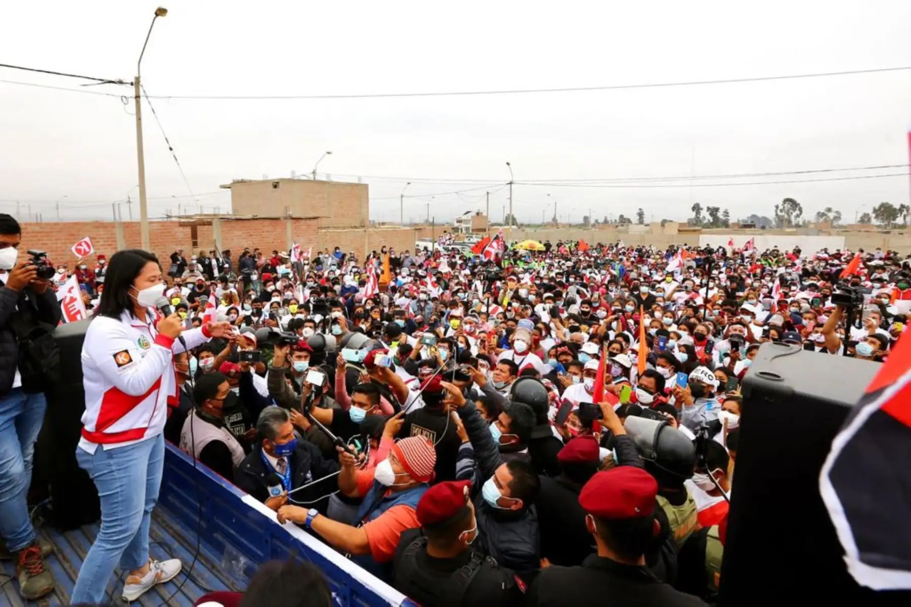 Candidata a la presidencia por Fuerza Popular, Keiko Fujimori, realiza mitin de campaña en Chincha. Foto: ANDINA/Difusión