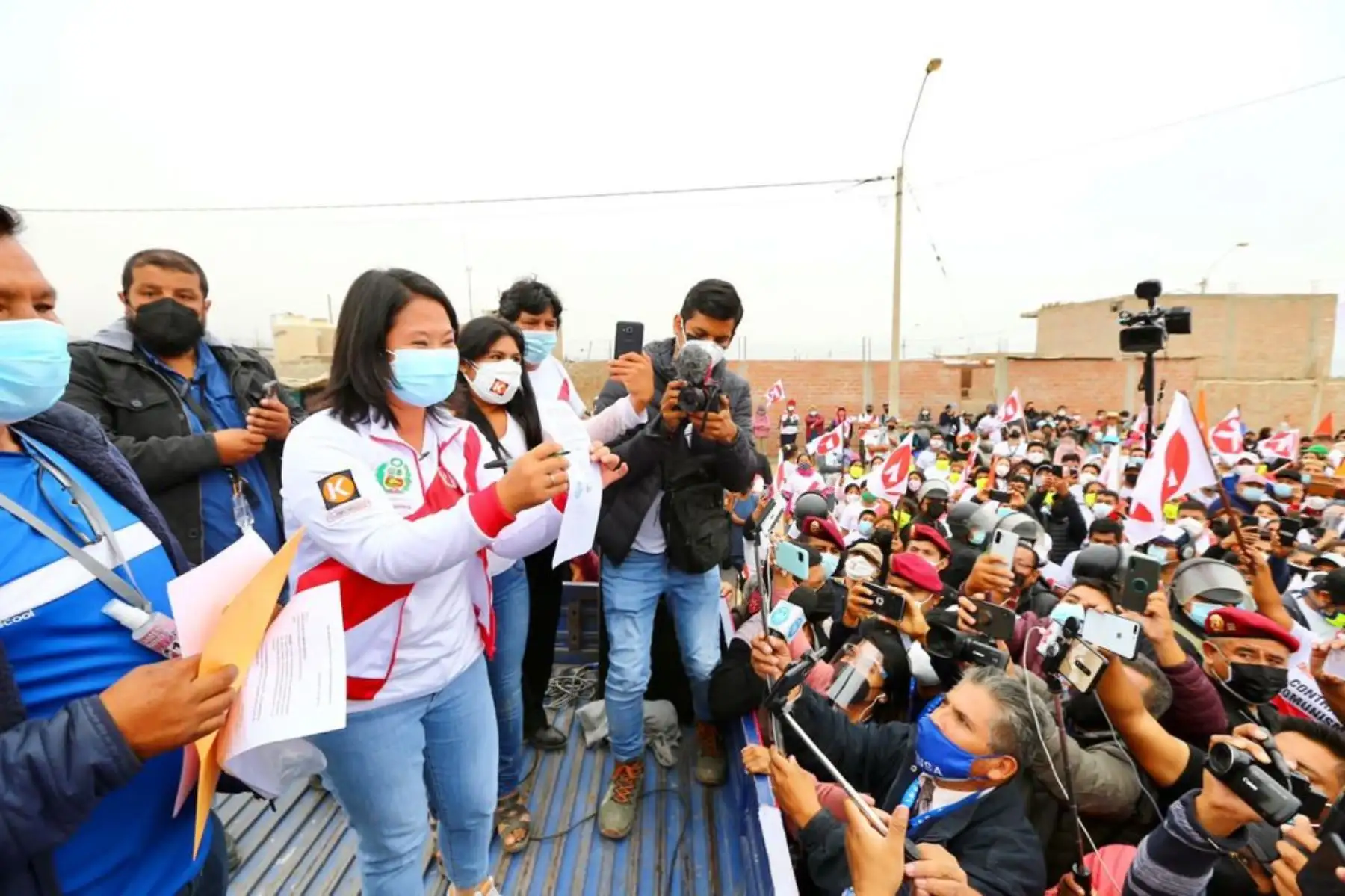 Candidata a la presidencia por Fuerza Popular, Keiko Fujimori, realiza mitin de campaña en Chincha. Foto: ANDINA/Difusión