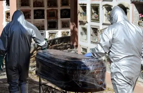 El encargado del cementerio de Colcapirhua, Alfredo Zambrana, indicó a Efe que tienen programados los entierros y cremaciones hasta el domingo. Foto: AFP.