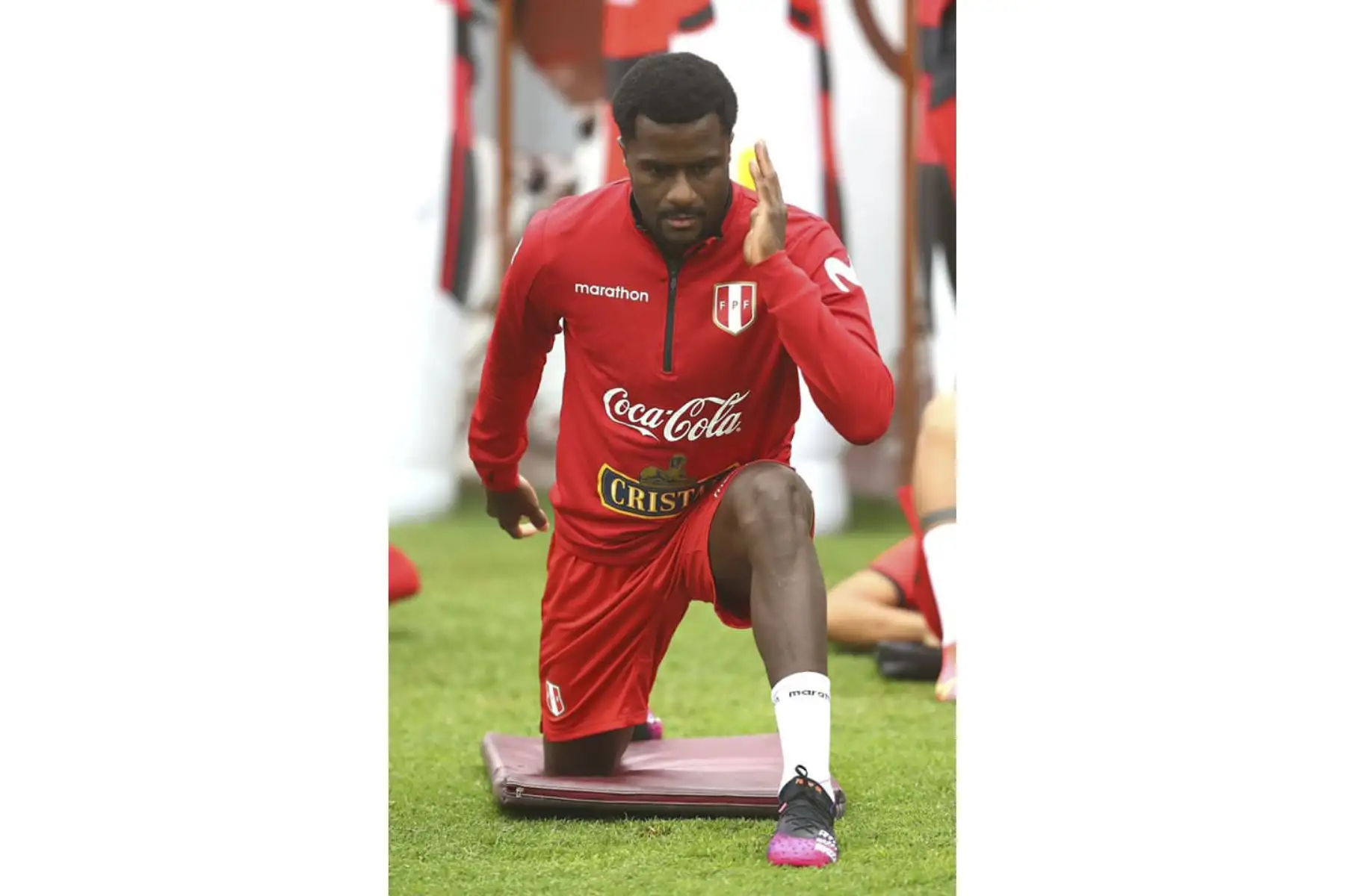 Christian Ramos de la peruana realiza entrenamientos en la Videna con miras al partido frente a Colombia por las clasificatorias sudamericanas Catar 2022. Foto: FPF