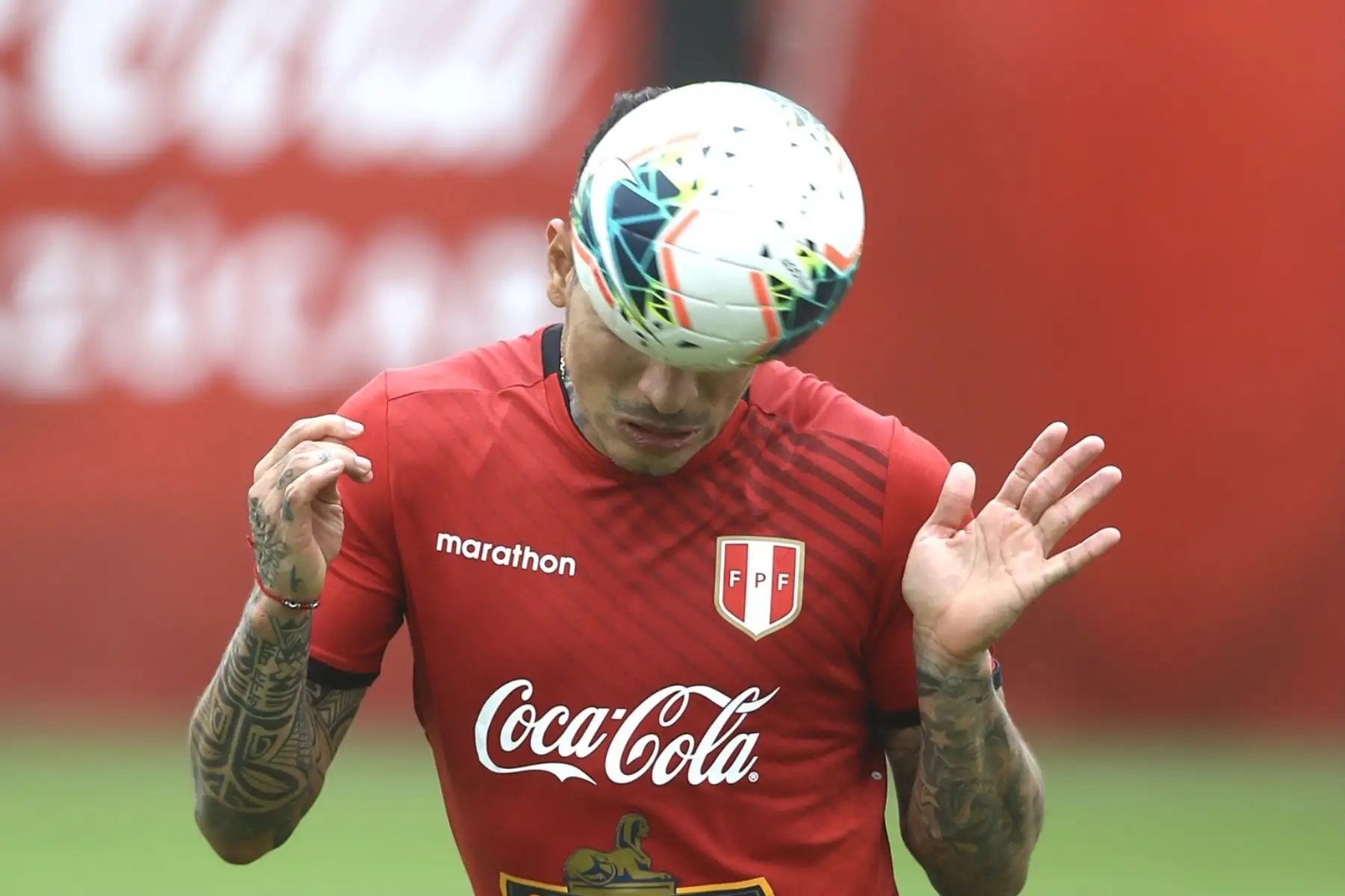 Paolo Guerrero de la Selección peruana realiza entrenamientos en la Videna con miras al partido frente a Colombia por las clasificatorias sudamericanas Qatar 2022. Foto: FPF