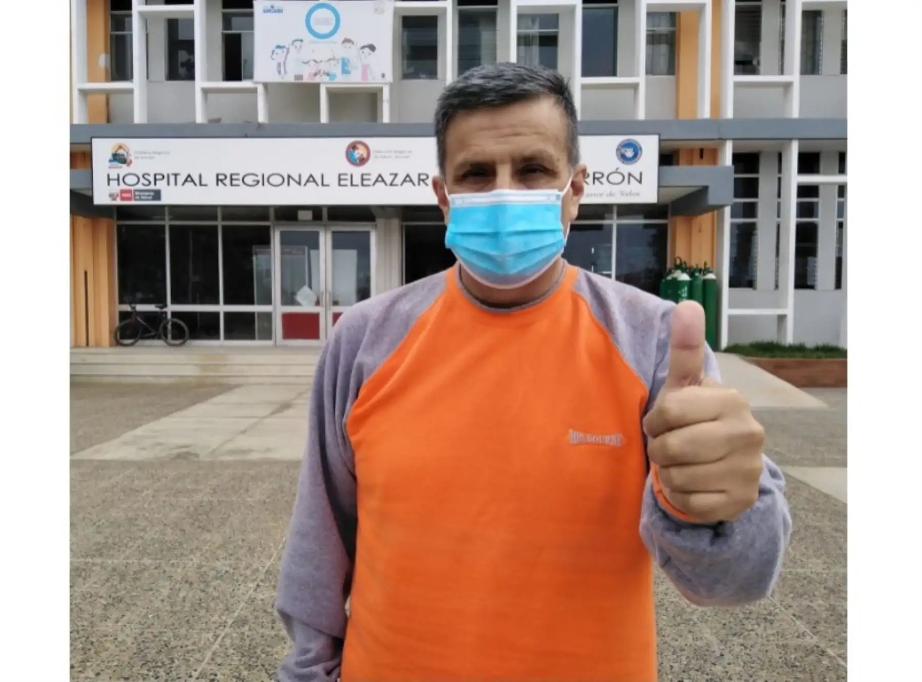 Después de dos meses en UCI el valeroso policía Alejandro Vejarano vence a la covid-19 en Áncash.