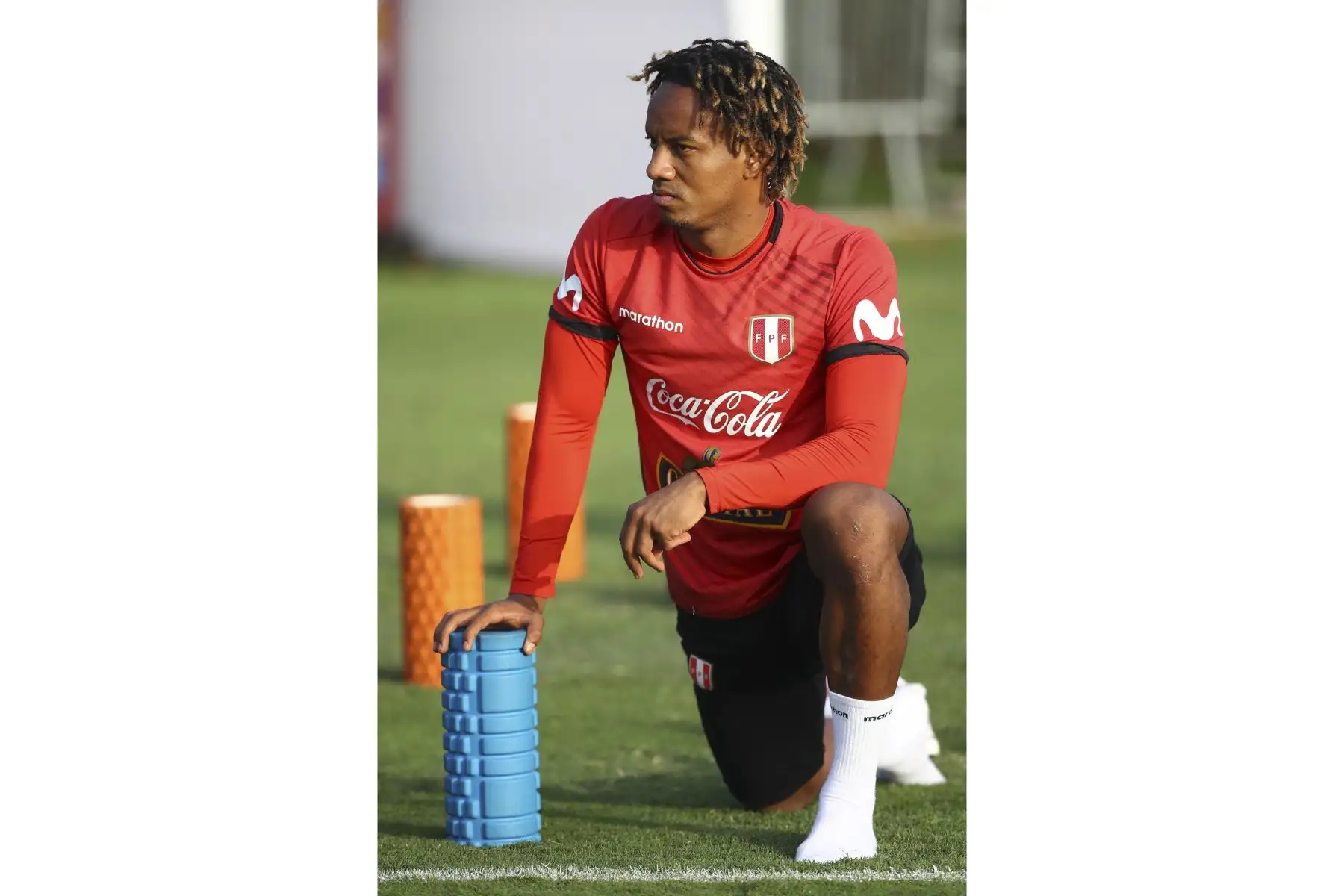 André Carrillo de la Selección peruana retomó entrenamientos con miras al partido frente a Ecuador por las Eliminatorias Qatar 2022. Foto: FPF