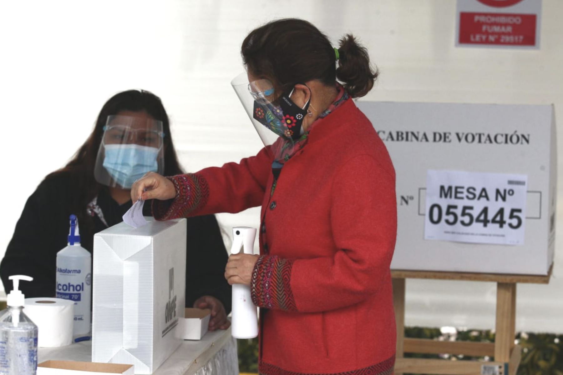 Presidenta del Poder Judicial, Elvia Barrios Alvarado, ejerció su derecho al sufragio en la segunda vuelta electoral, en el centro de votación ubicado en la Biblioteca Nacional (San Borja). Foto: Difusión