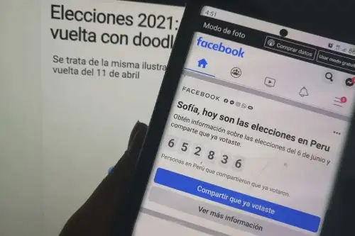 Hoy se activó un recordatorio de las elecciones y se podrá compartir un mensaje con la opción Ya voté Foto: ANDINA