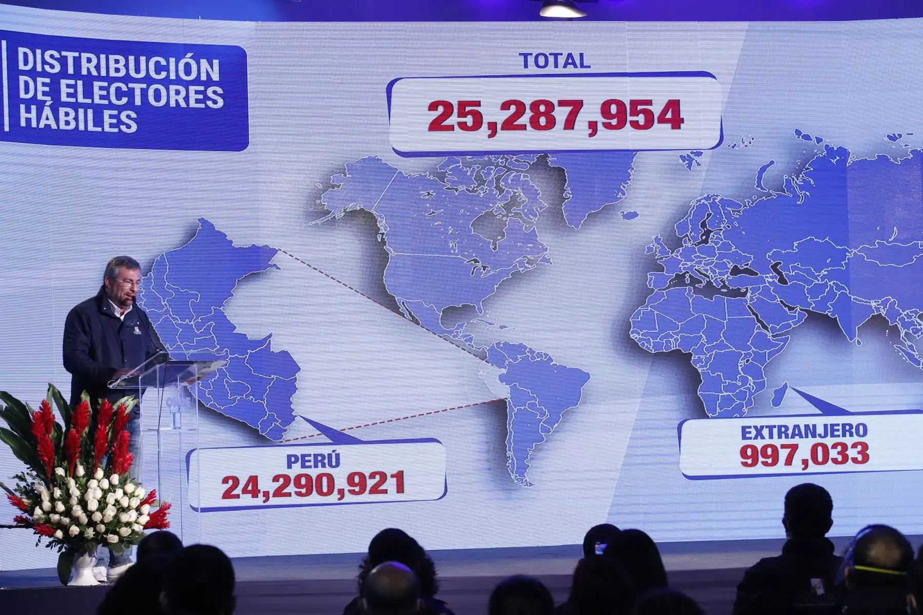 Jefe de la ONPE, Piero Corvetto, presenta el primer reporte de resultados de la Segunda Elección Presidencial 2021.
Foto: ANDINA/Juan Carlos Guzmán