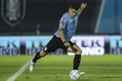 Uruguay, quien también suma bajas como Edinson Cavani, Maxi Gómez, Giorgian De Arrascaeta y Rodrigo Bentancur, recuperó a Nahitan Nández. Foto: AFP