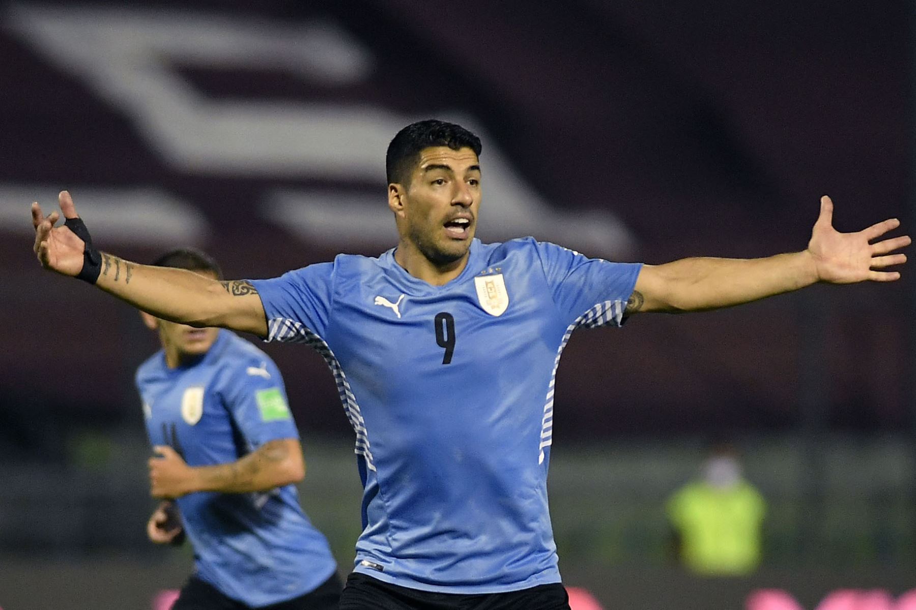 El uruguayo Luis Suárez gesticula durante el partido clasificatorio sudamericano de fútbol para la Copa Mundial de la FIFA Qatar 2022 contra Venezuela en el Estadio Olímpico de la UCV en Caracas.
Foto: AFP