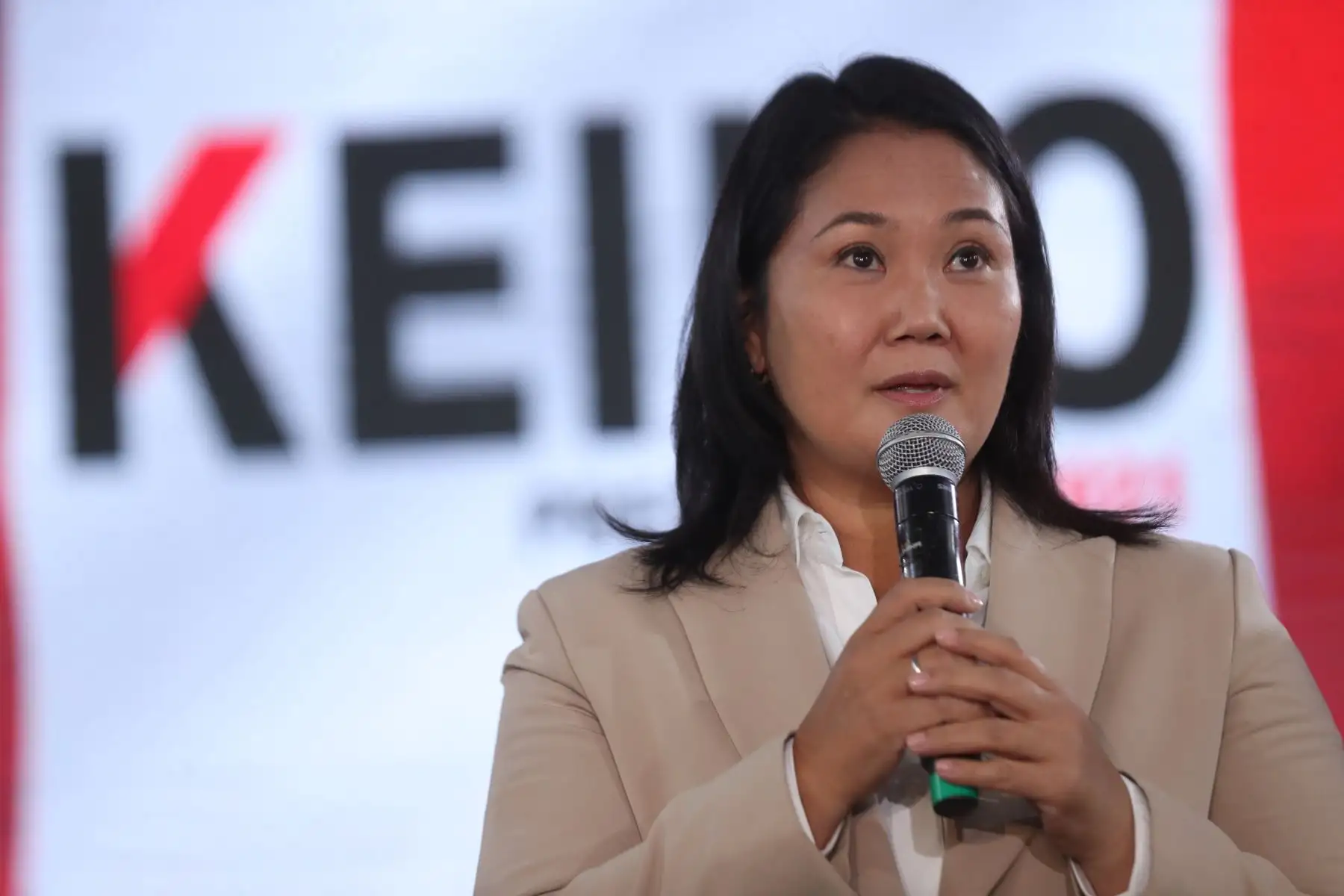Conferencia de prensa de Keiko Fujimori candidata de Fuerza Popular. Foto: ANDINA/Carla Patiño Ramírez