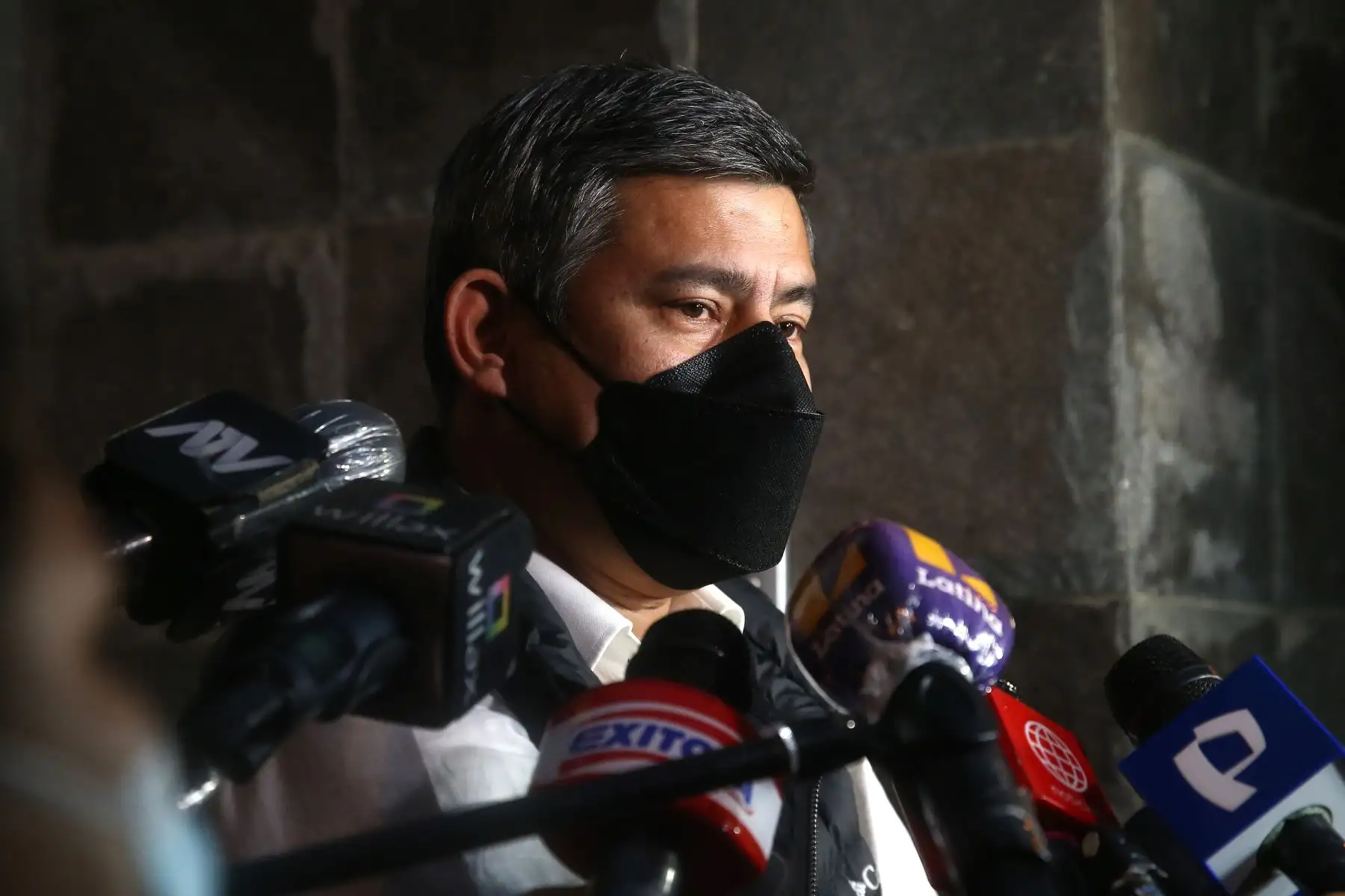 Luis Galarreta de Fuerza Popular declara ante la prensa. Foto: ANDINA/Vidal Tarqui