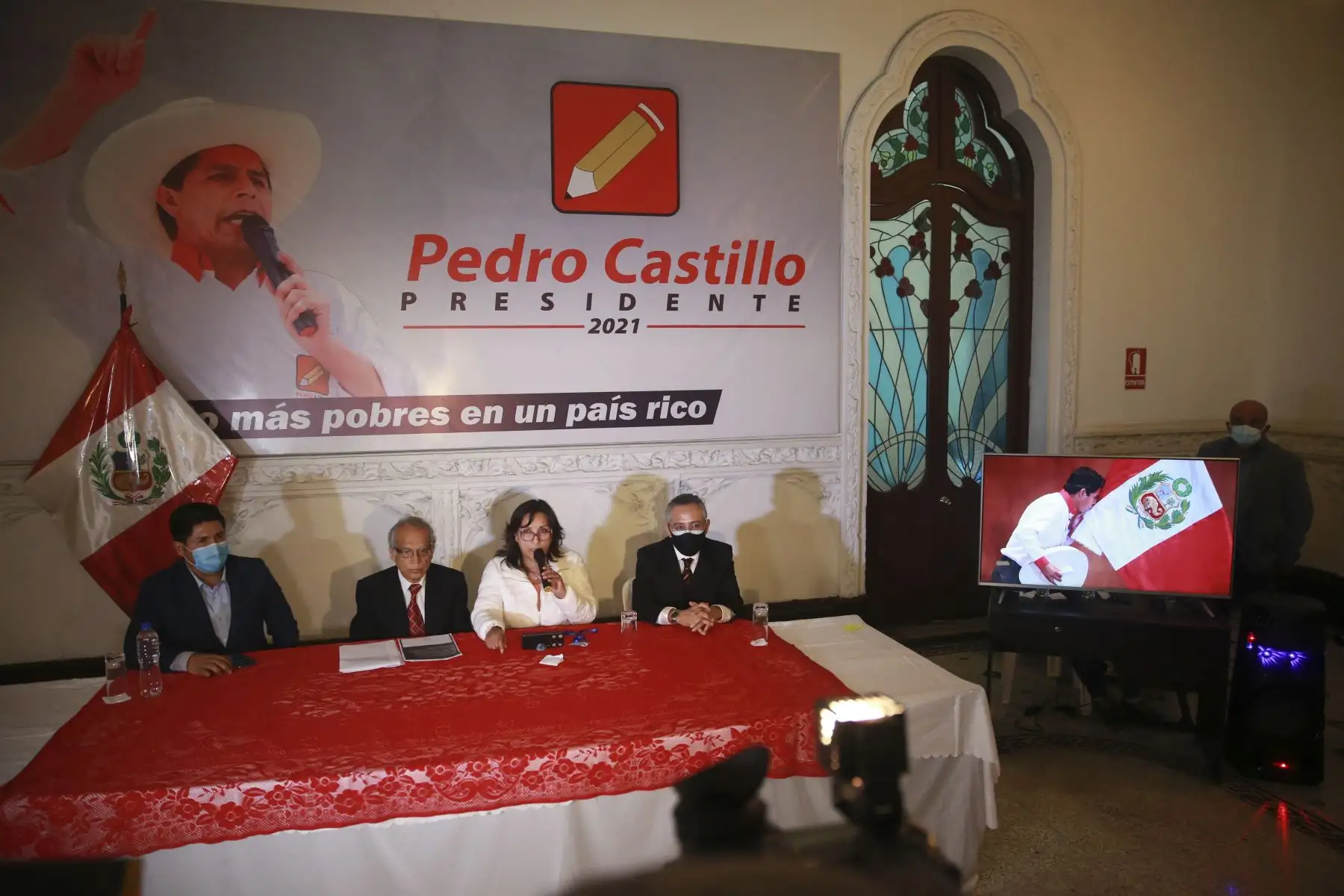Conferencia de prensa de Perú Libre. Participan Dina Boluarte, Aníbal Torres. Foto: ANDINA/Jhony Laurente