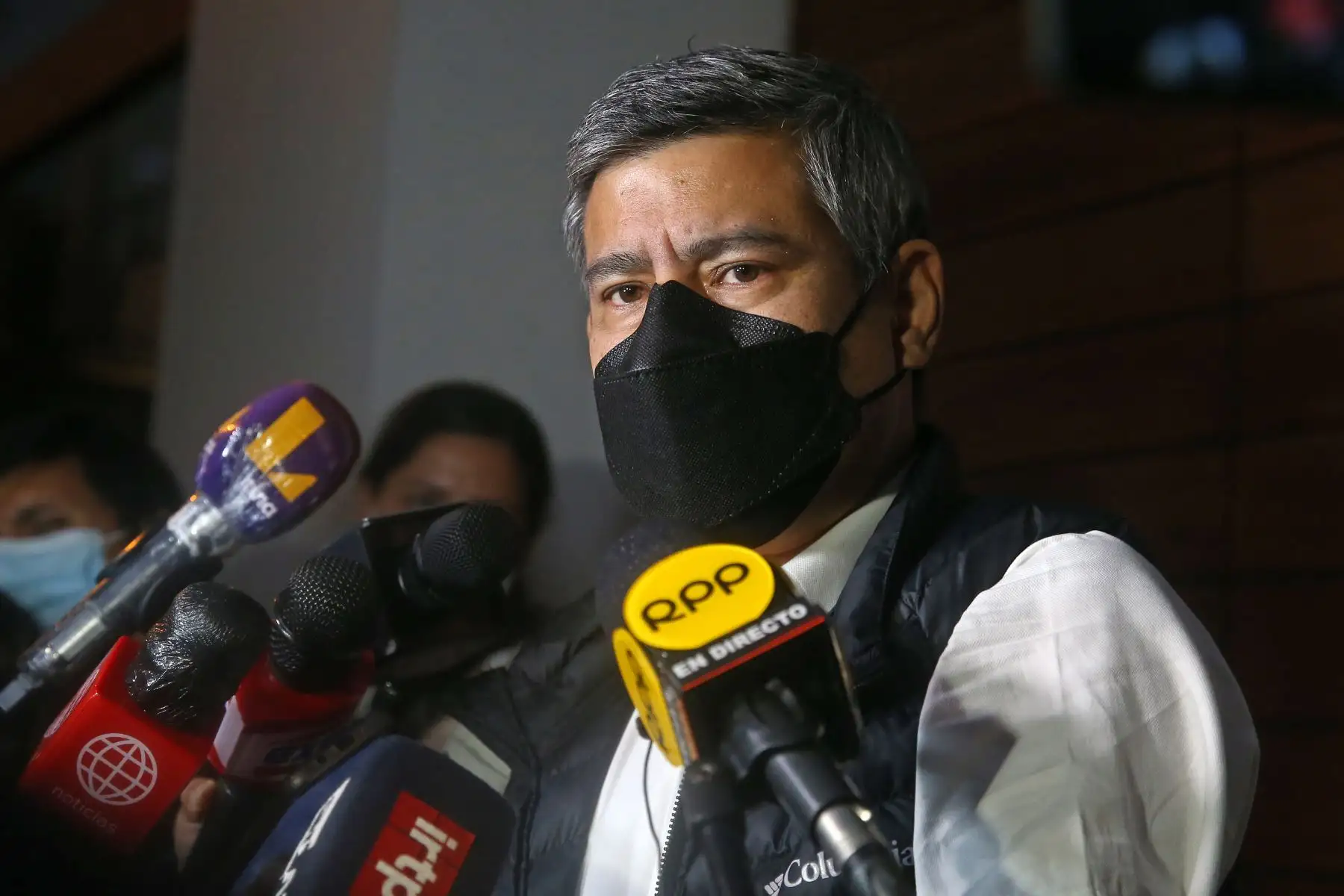 Luis Galarreta de Fuerza Popular declara ante la prensa. Foto: ANDINA/Vidal Tarqui