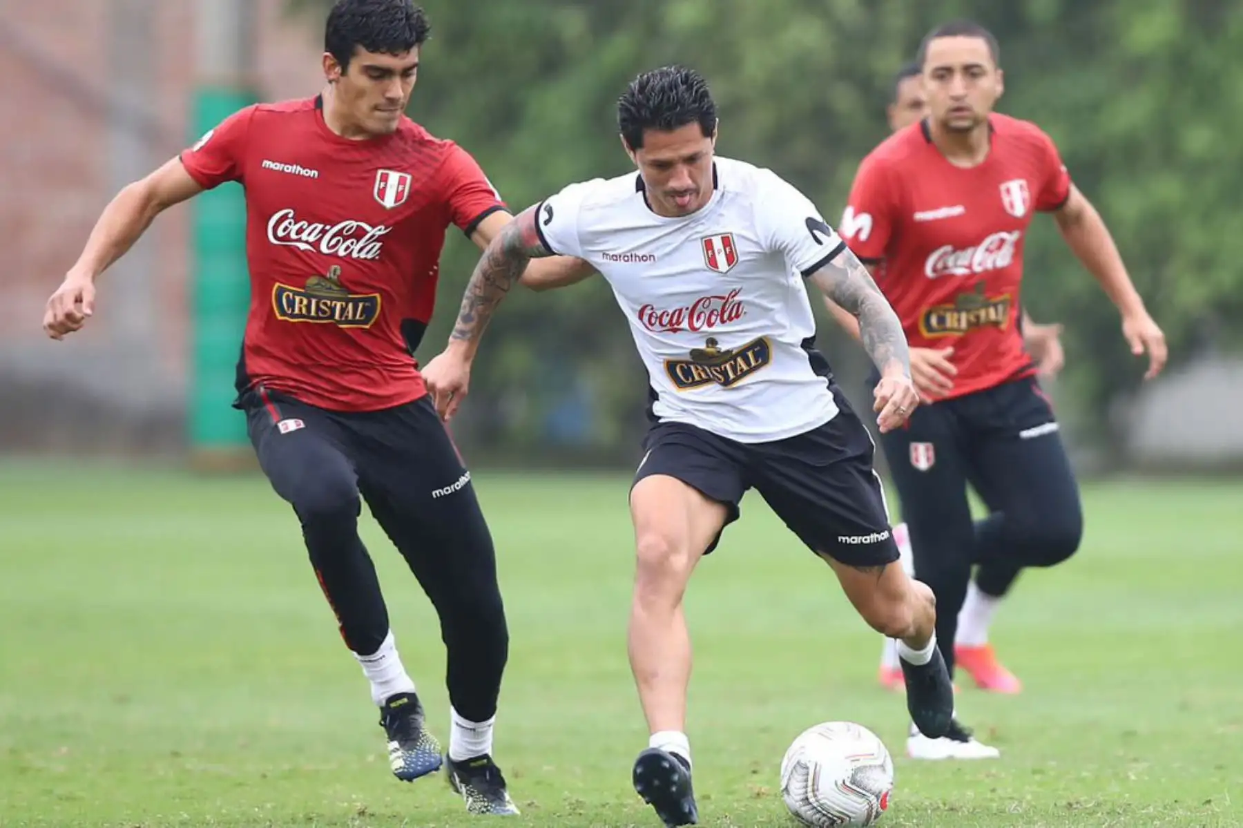 Entrenamiento de la Selección Peruana  junto a 26 futbolistas con miras a su debut en la Copa América 2021.
En la foto Gianluca Lapadula
Foto: @Selección Peruana