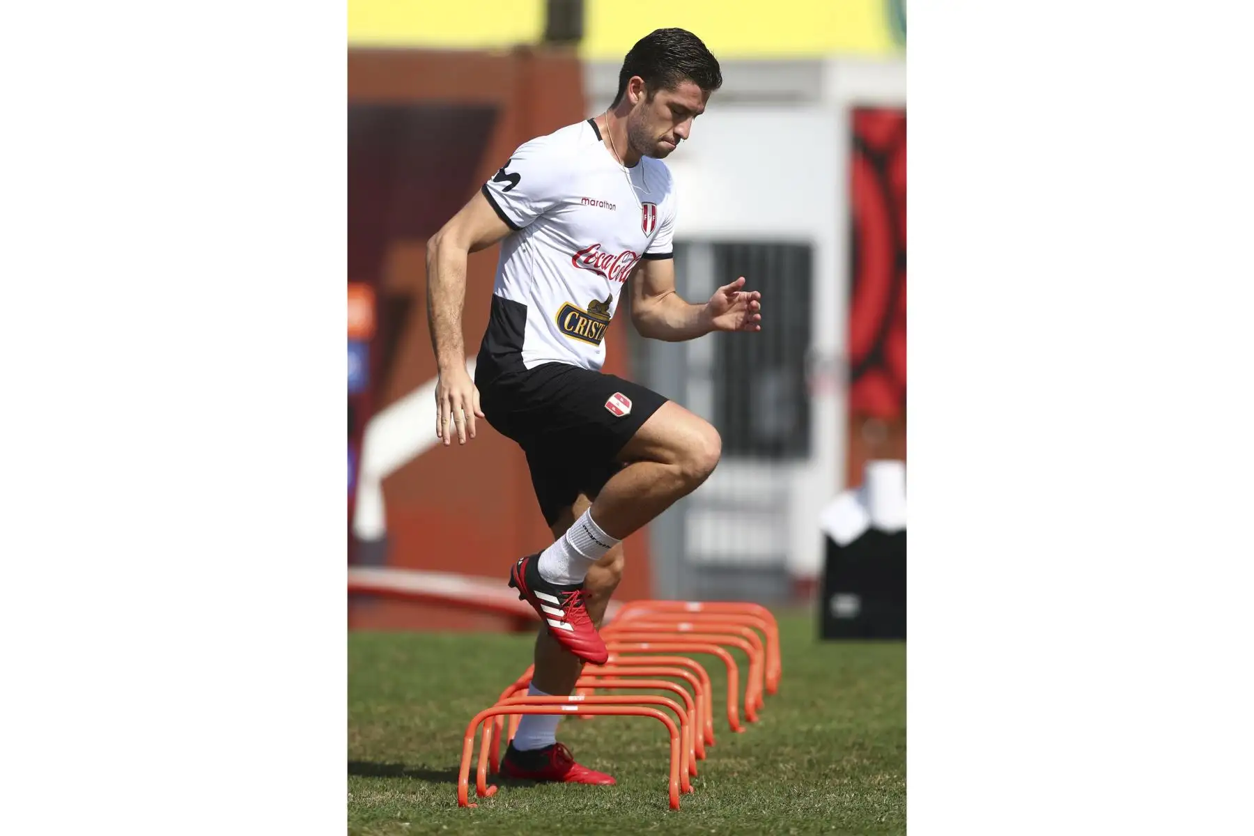 La Selección Peruana de Fútbol entrenó por última vez en Videna, previo al viaje a Brasil de esta tarde para participar de la Copa América 2021 donde debuta ante Brasil este jueves. Foto: FPF