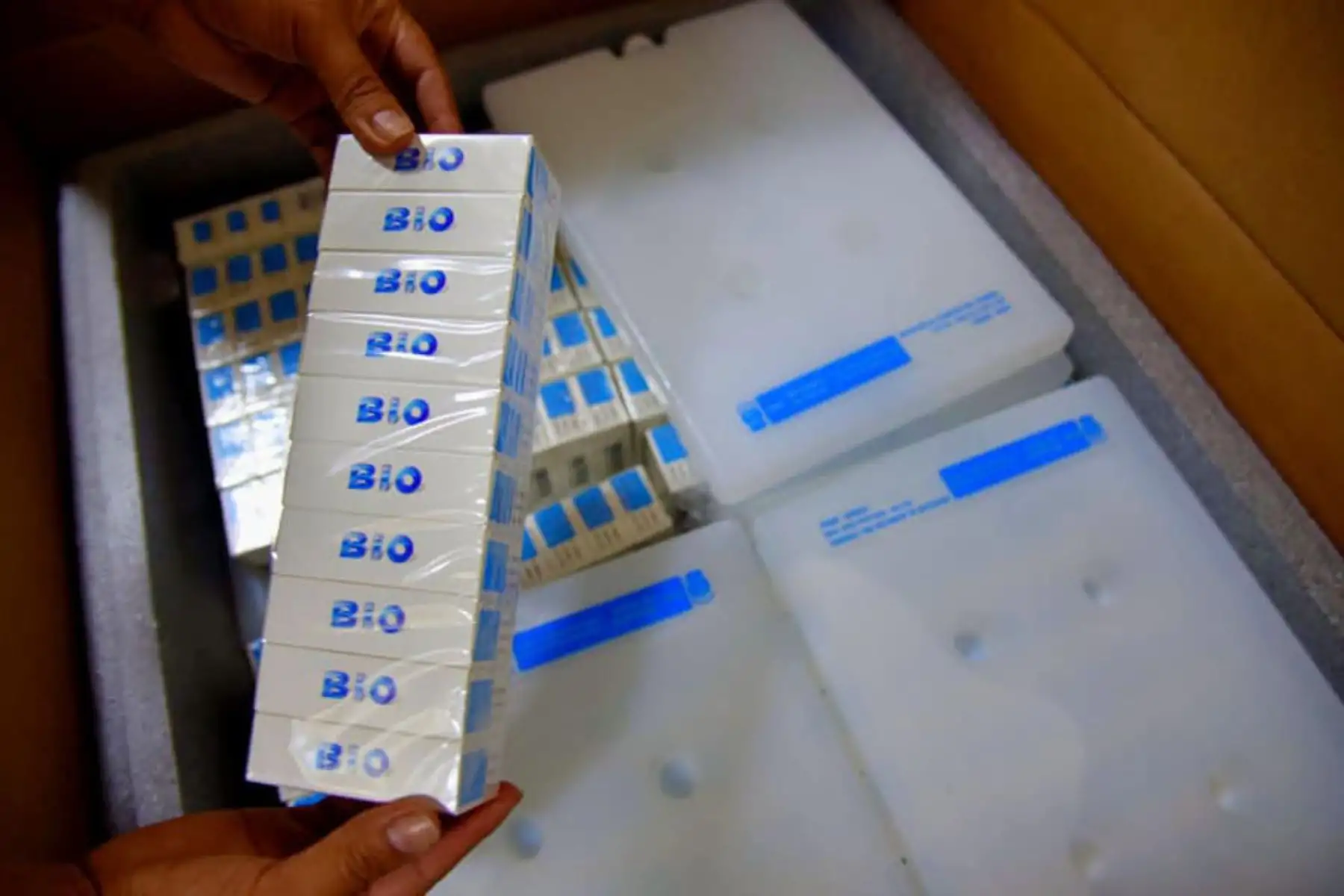 La región Áncash recibió un lote de 33,208 vacunas contra la covid-19 del laboratorio chino Sinopharm. Foto: ANDINA/Difusión