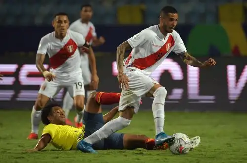 Partido Perú versus Colombia en la Copa América 2021. Foto: AFP