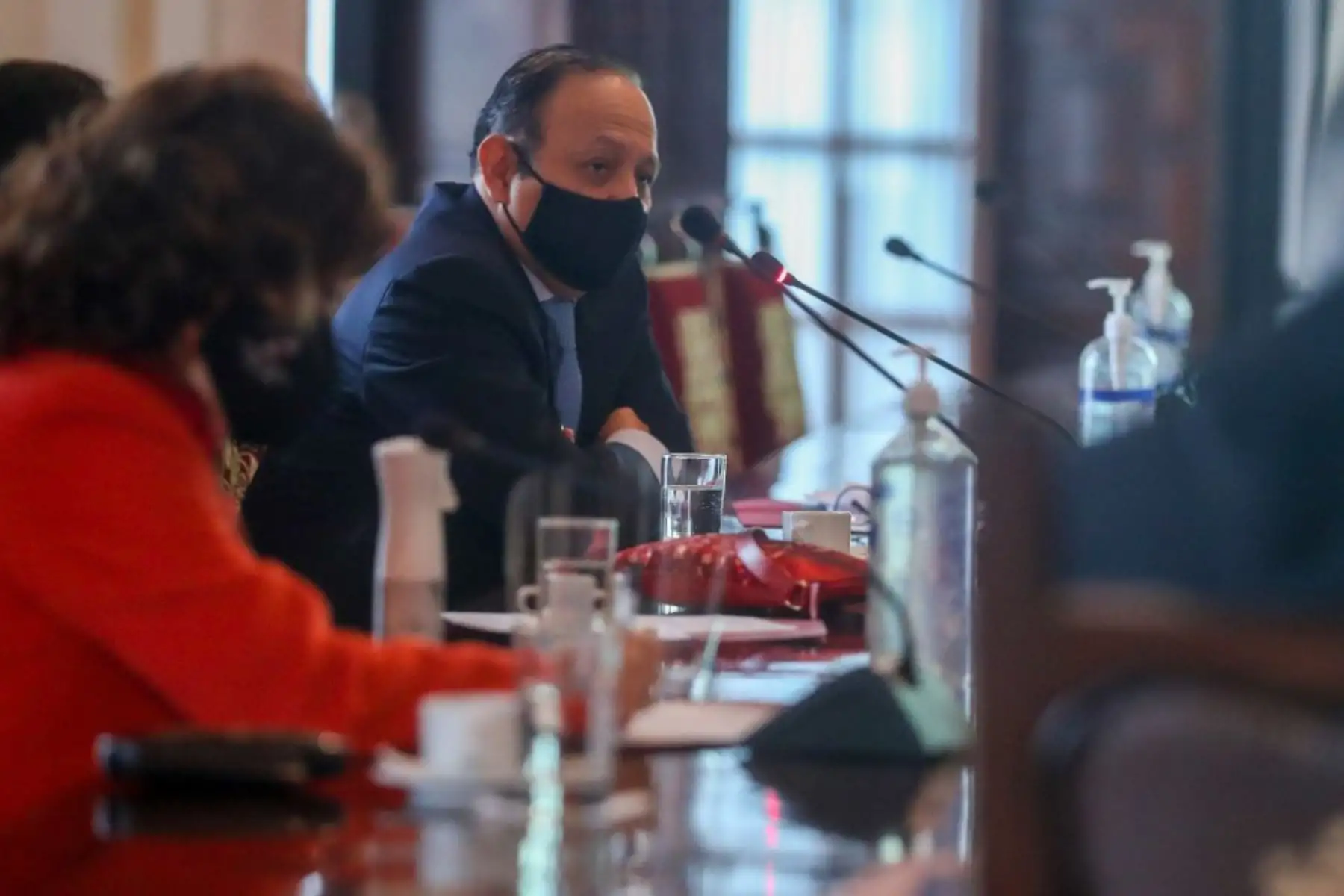 El presidente Francisco Sagasti, lideró una nueva sesión del Consejo de Estado que convocó a los titulares de los poderes del Estado y de los órganos constitucionales autónomos, donde se abordó la actual situación política del país. Foto: Presidencia