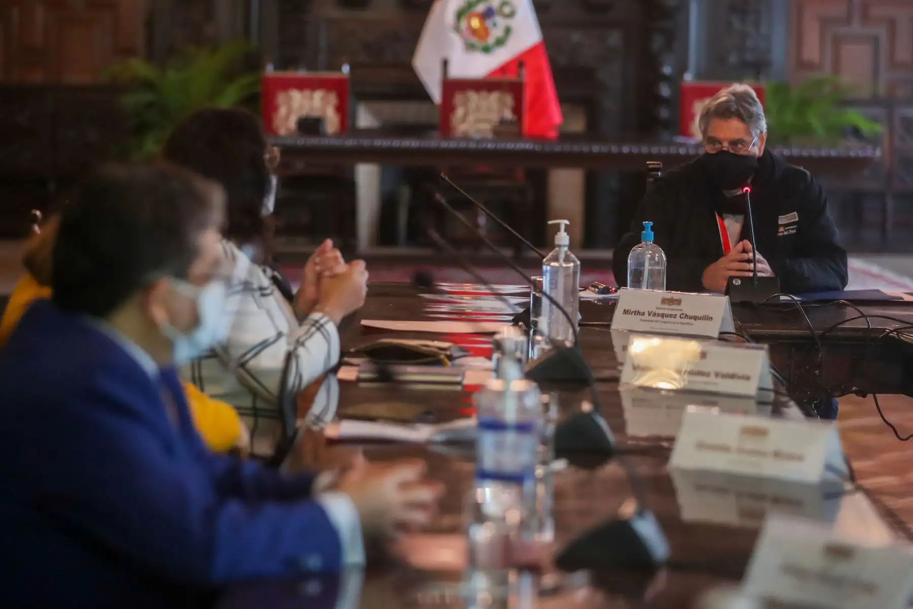 El presidente Francisco Sagasti, lideró una nueva sesión del Consejo de Estado que convocó a los titulares de los poderes del Estado y de los órganos constitucionales autónomos, donde se abordó la actual situación política del país. Foto: Presidencia