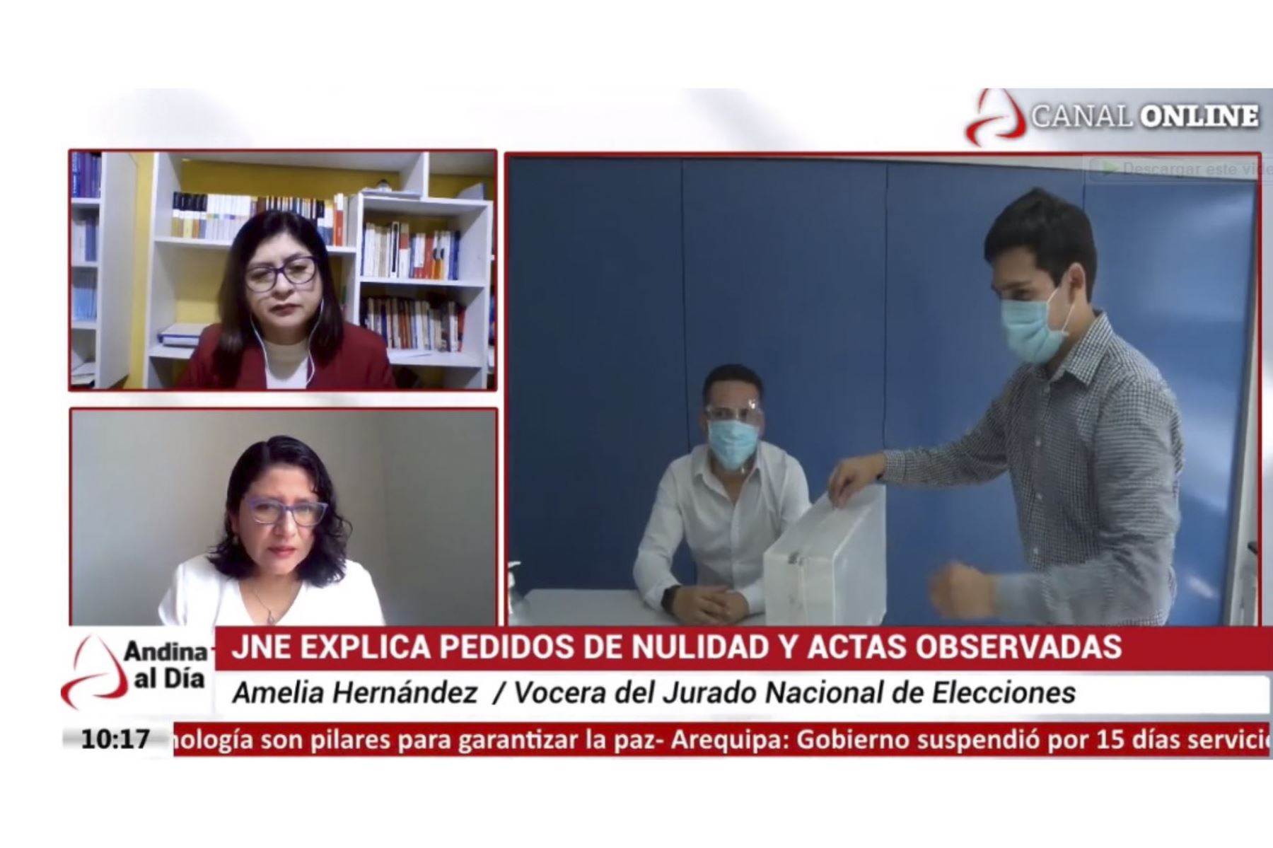 Amelia Hernández, especialista del JNE, entrevistada en el programa Andina al Día.