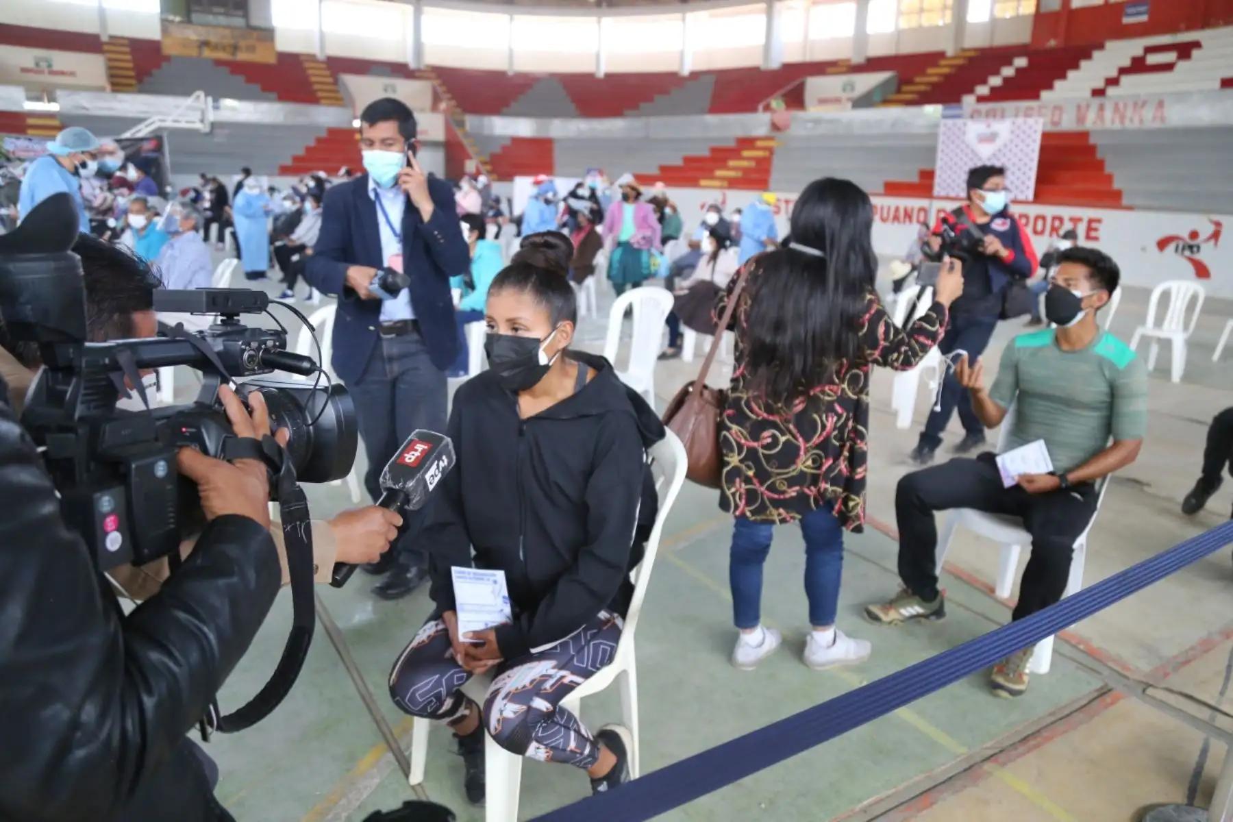 Se trata de los marchistas Kimberly García León y César Rodríguez Diburga, y los fondistas Christian Pacheco Mendoza y Jovana De La Cruz Capani, quienes se estuvieron preparando para sus respectivas competencias. Foto: Difusión