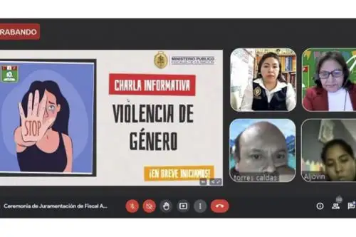 El Ministerio Público realiza actividades para evitar la violencia familiar en el distrio de Santa Rosa, en Lima Norte. ANDINA/ Ministerio Público