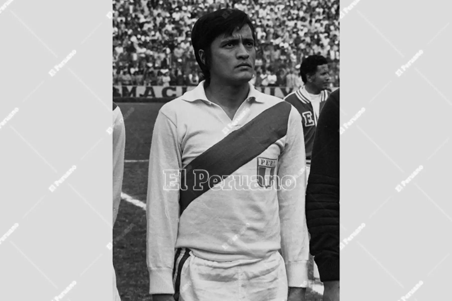 Lima - 4 octubre 1975. Eleazar Soria  en la formación de la selección peruana que enfrentó a Brasil  por la semifinal de la Copa América. Foto: Archivo Histórico de El Peruano / Raúl Sagástegui