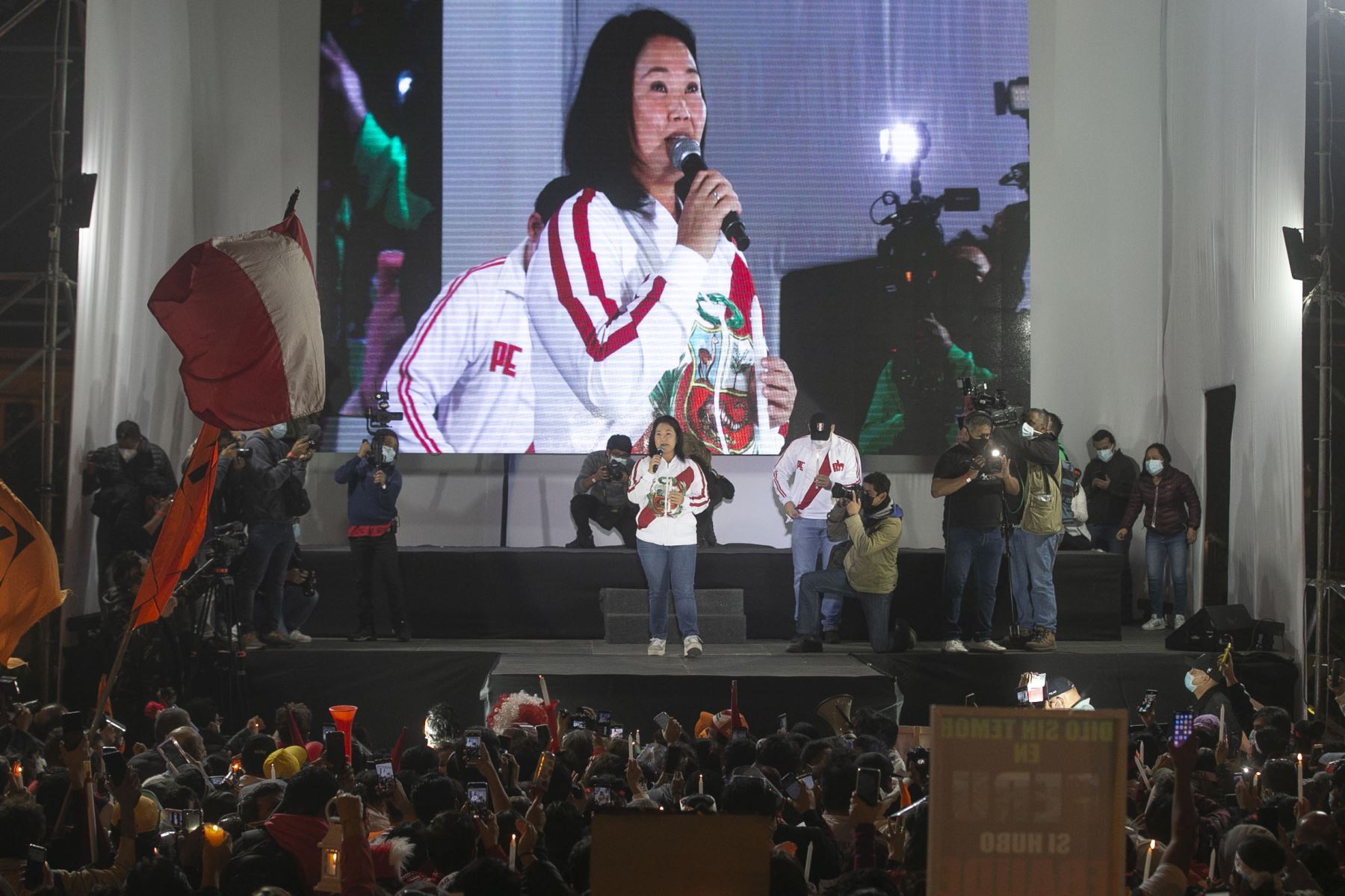 Keiko Fujimori encabezó un mitin en la plaza Bolognesi, de Lima. Foto: ANDINA/Vidal Tarqui.