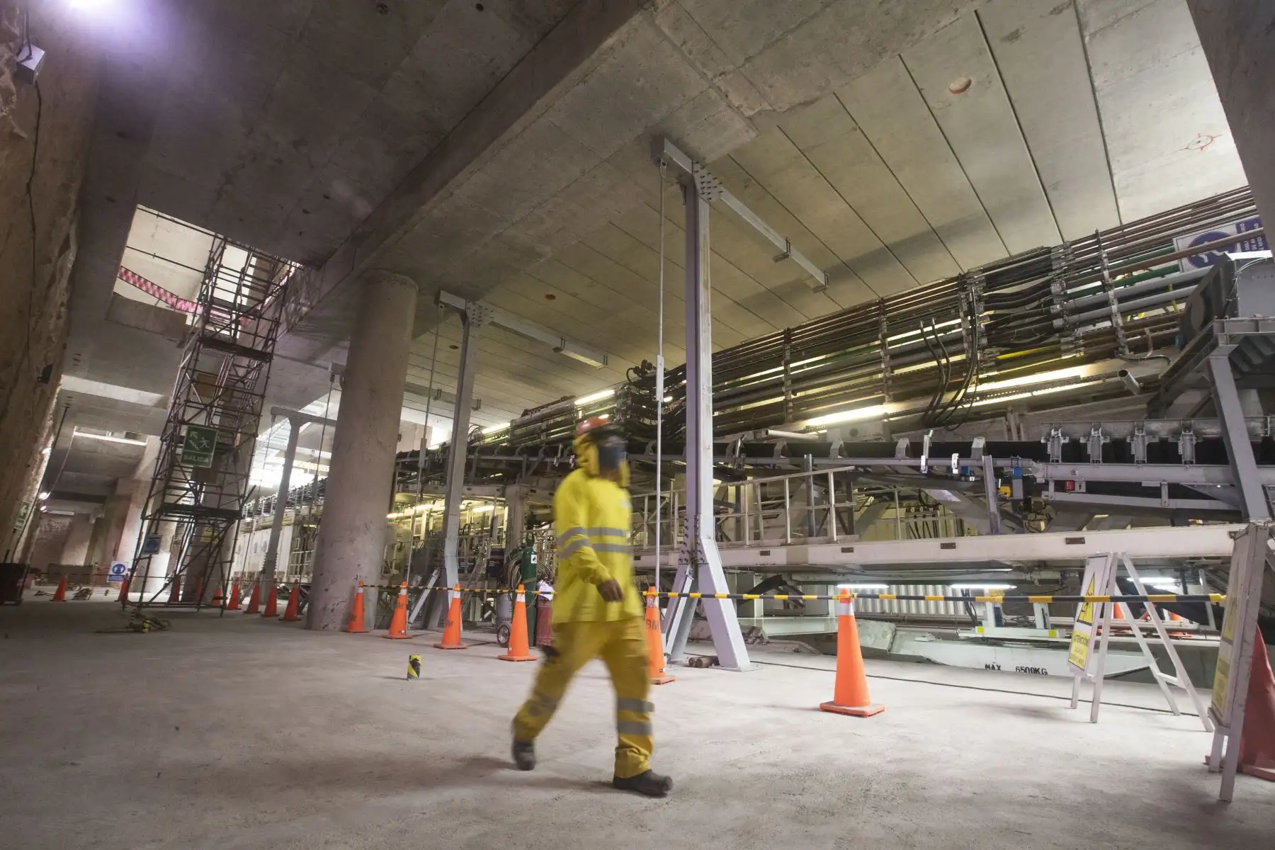 Recorrido por tres puntos del proyecto de la Línea 2 del Metro de Lima. Visita a la tuneladora que se encuentra en la Estación San Juan De Dios. Visita al Patio Taller de los trenes en el distrito de Santa Anita. Visita a la Estación 24 “Mercado de Santa Anita” la cual ya se encuentra casi finalizada. Foto: ANDINA/Carla Patiño
