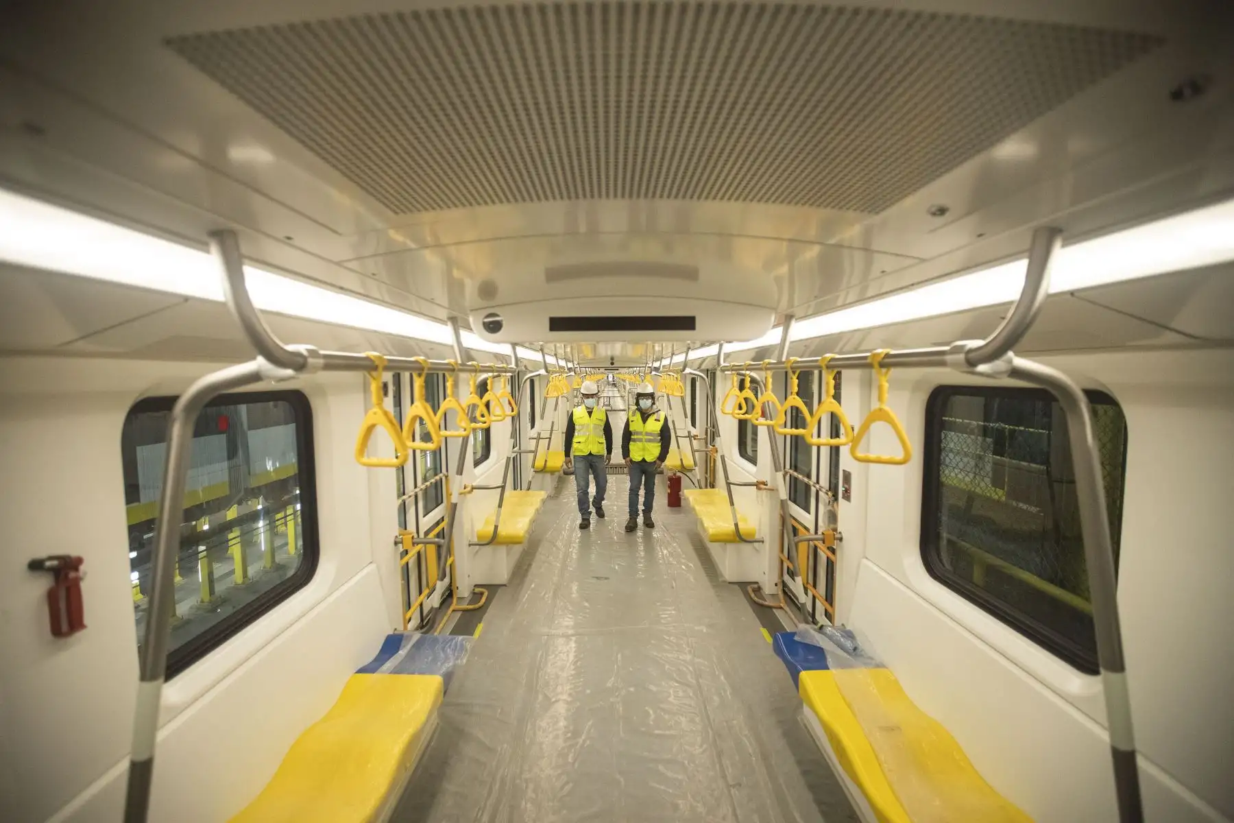 Recorrido por tres puntos del proyecto de la Línea 2 del Metro de Lima. Visita a la tuneladora que se encuentra en la Estación San Juan De Dios. Visita al Patio Taller de los trenes en el distrito de Santa Anita. Visita a la Estación 24 “Mercado de Santa Anita” la cual ya se encuentra casi finalizada. Foto: ANDINA/Carla Patiño